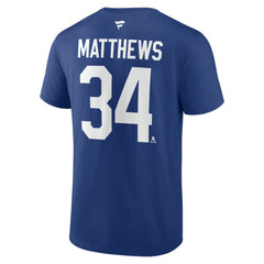 Auston Matthews Toronto Maple Leafs Fanatics Authentic Stack Name & Number T-Shirt Blue