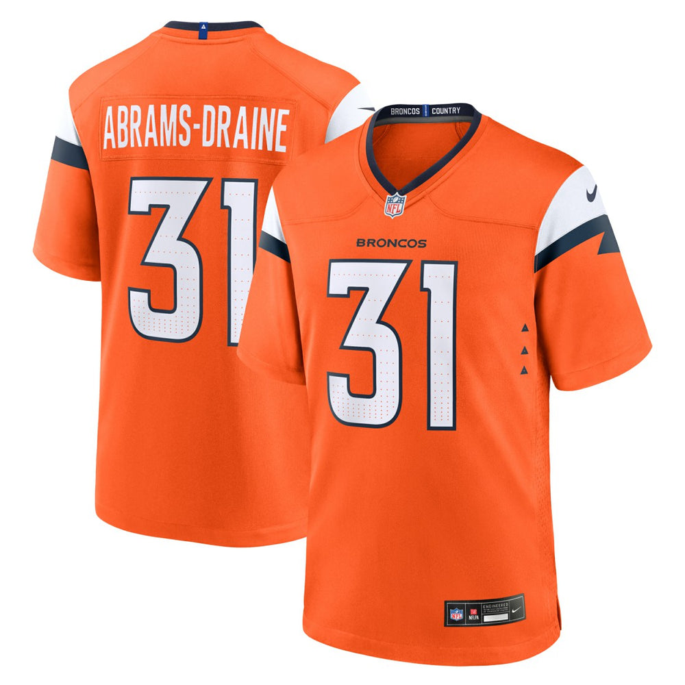 Kris Abrams-Draine Denver Broncos Team Game Jersey - Orange