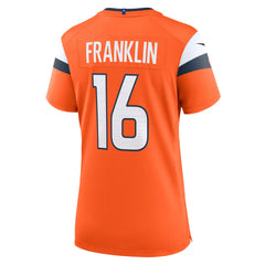 Troy Franklin Denver Broncos Women's Team Game Jersey - Orange