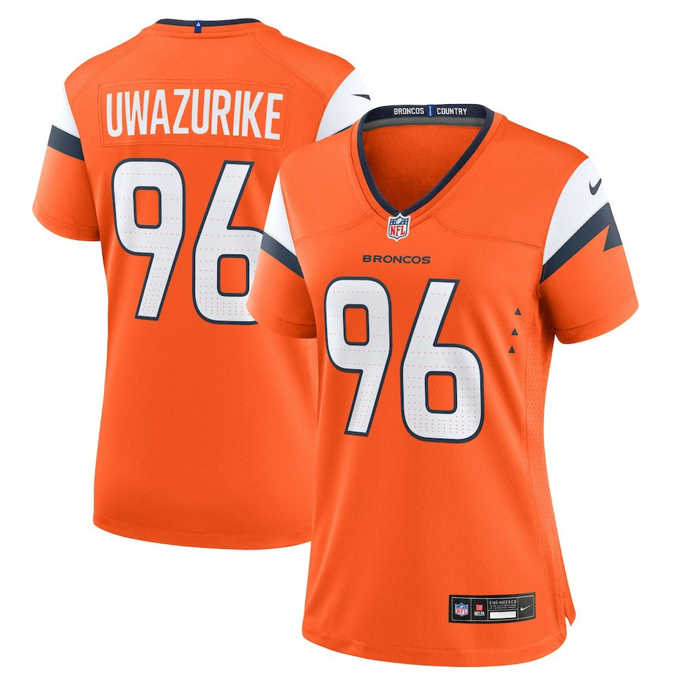Eyioma Uwazurike Denver Broncos Women's Team Game Jersey - Orange