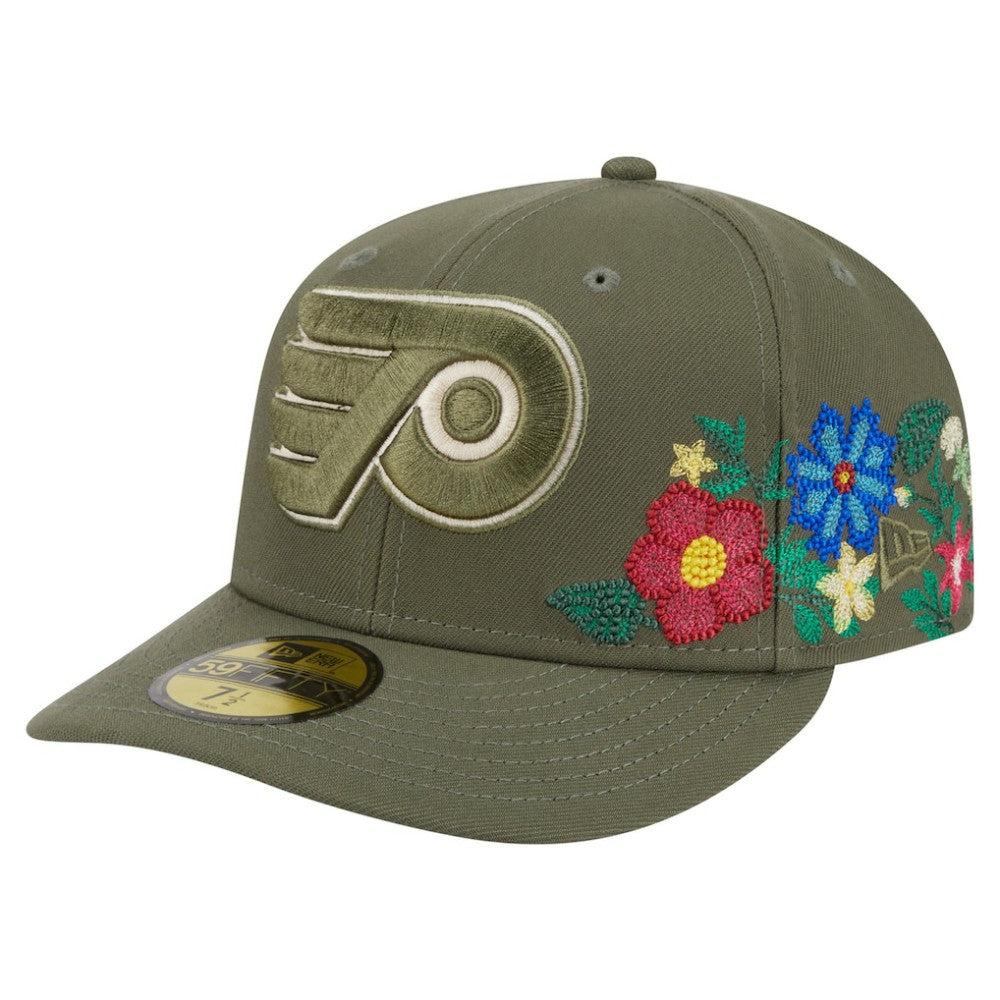 Philadelphia Flyers New Era Tonal Florals 59FIFTY Fitted Hat Olive