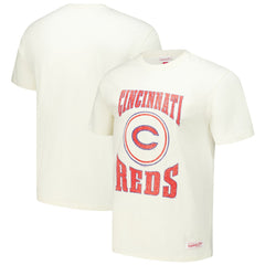 Cincinnati Reds Arched Logo Slub T-Shirt Cream | Mitchell & Ness
