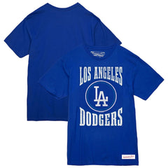 Los Angeles Dodgers Arched Logo Slub T-Shirt Royal | Mitchell & Ness