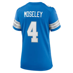 Emmanuel Moseley Detroit Lions Women's Team Game Jersey - Blue