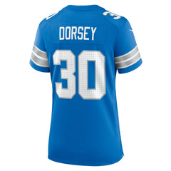 Khalil Dorsey Detroit Lions Women's Team Game Jersey - Blue