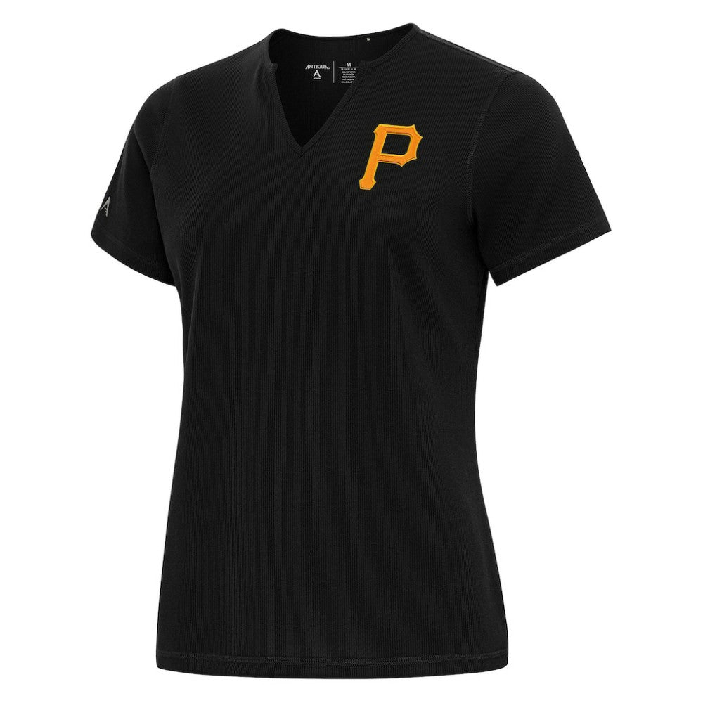 Pittsburgh Pirates Antigua Women's Notch Neck T-Shirt Black