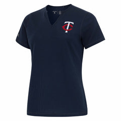 Minnesota Twins Antigua Women's Notch Neck T-Shirt Navy
