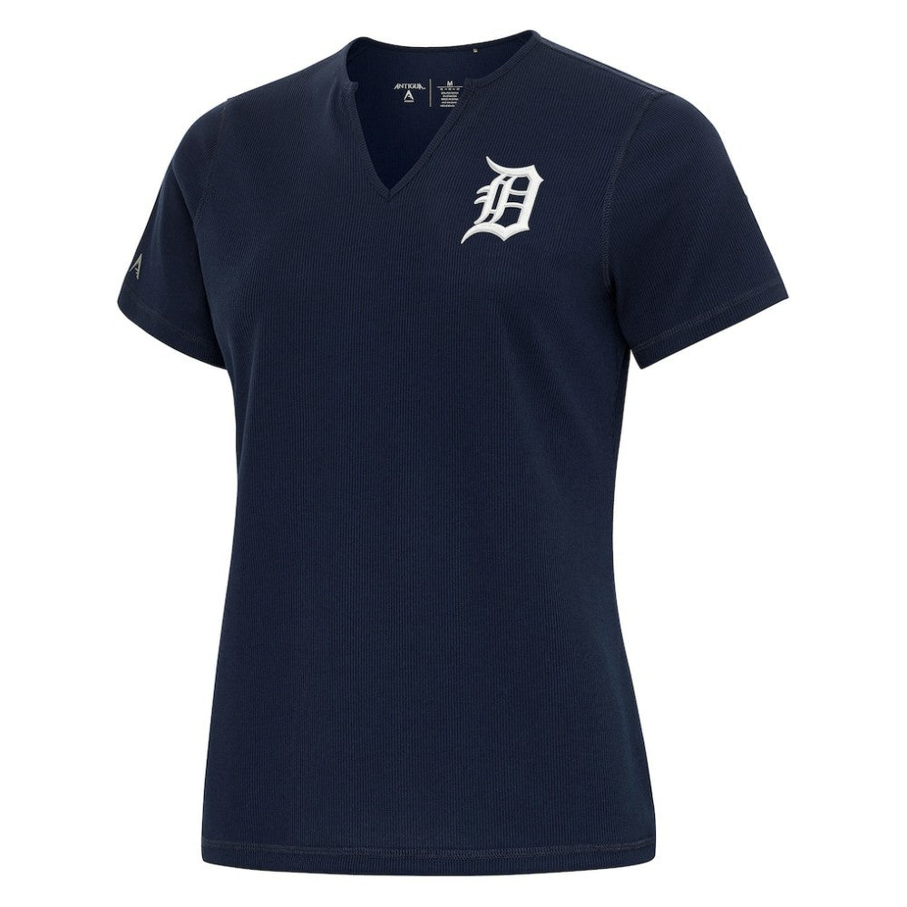 Detroit Tigers Antigua Women's Notch Neck T-Shirt Navy