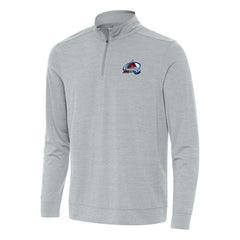 Colorado Avalanche Antigua Bright Quarter-Zip Top Heather Gray