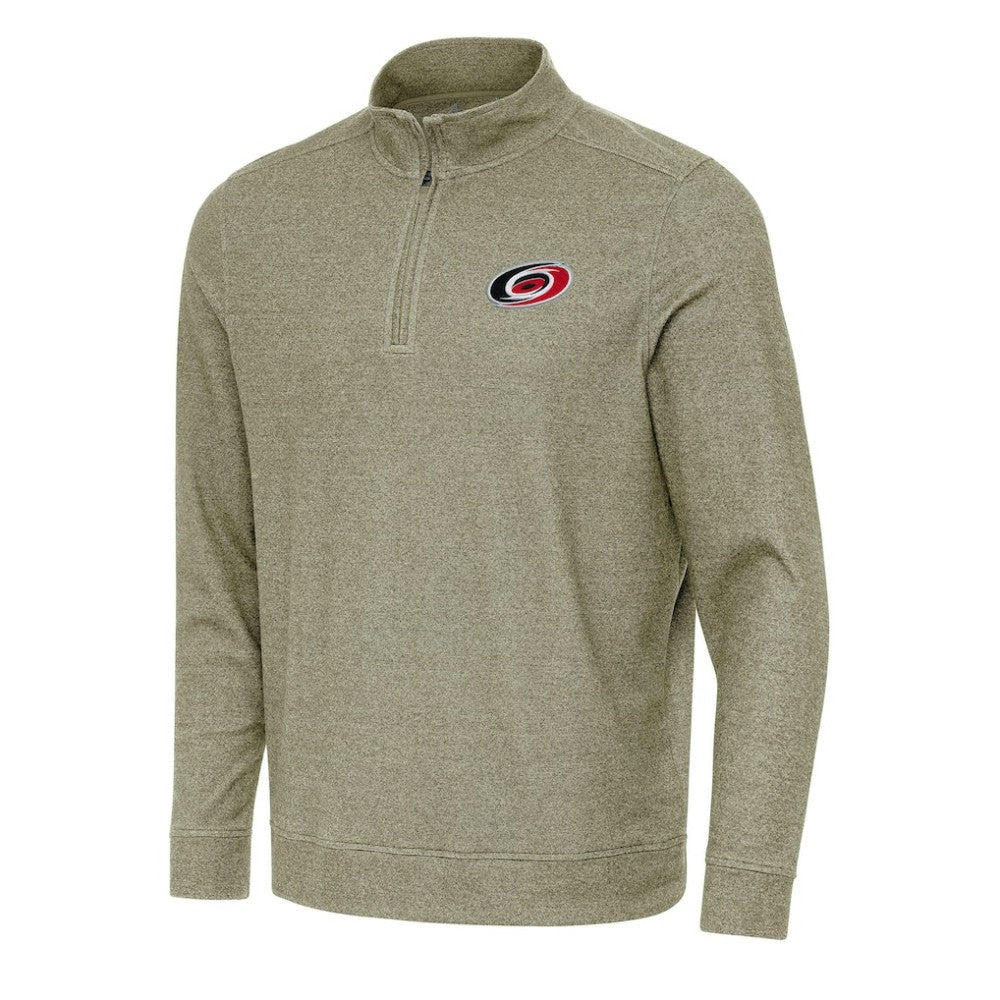 Carolina Hurricanes Antigua Subtle Quarter-Zip Sweatshirt Olive