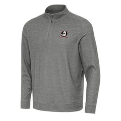 Anaheim Ducks Antigua Subtle Quarter-Zip Sweatshirt Heather Black
