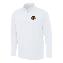 Chicago Blackhawks Antigua Reprocess Quarter-Zip Top White