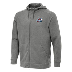 Colorado Avalanche Antigua Effortless Full-Zip Hoodie Jacket Heather Black