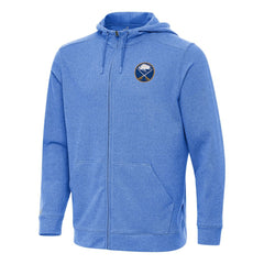 Buffalo Sabres Antigua Effortless Full-Zip Hoodie Jacket Heather Royal