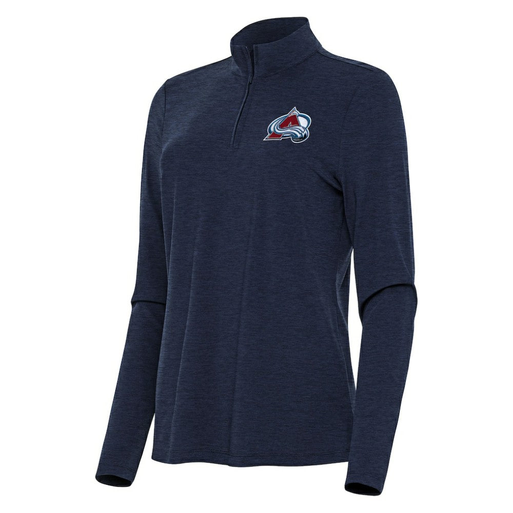 Colorado Avalanche Antigua Women's Bright Quarter-Zip Top Heather Navy
