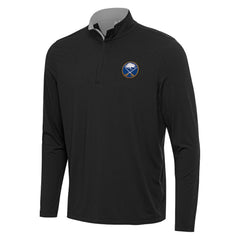 Buffalo Sabres Antigua Content Quarter-Zip Pullover Top Black/Gray