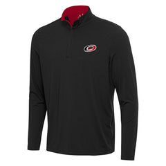 Carolina Hurricanes Antigua Content Quarter-Zip Pullover Top Black/Red