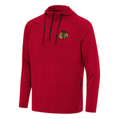 Chicago Blackhawks Antigua Spikes Quarter-Zip Hoodie Heather Red