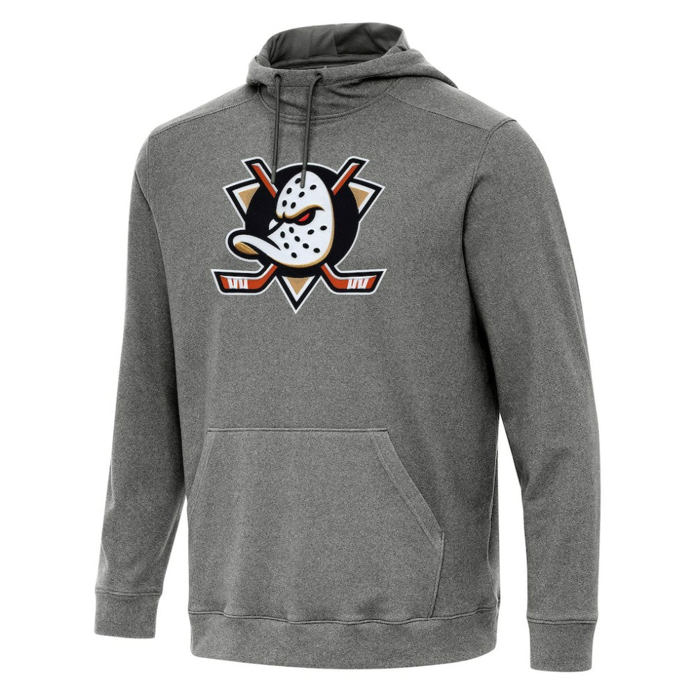 Anaheim Ducks Antigua Cloud Pullover Hoodie Heather Black