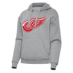 Detroit Red Wings Antigua Women's Victory Pullover Hoodie Heather Gray