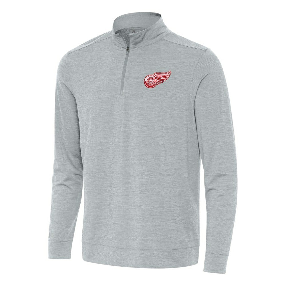 Detroit Red Wings Antigua Bright Quarter-Zip Top Heather Gray