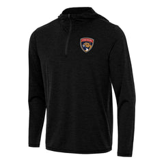 Florida Panthers Antigua Tidy Quarter-Zip Hoodie Heather Black