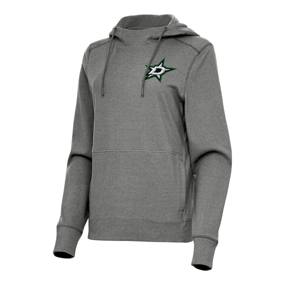 Dallas Stars Antigua Women's Justice Pullover Hoodie Heather Black