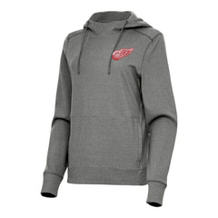Detroit Red Wings Antigua Women's Justice Pullover Hoodie Heather Black