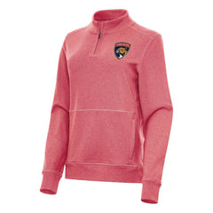 Florida Panthers Antigua Women's Crush Quarter-Zip Fleece Sweatshirt Heather Red