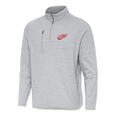 Detroit Red Wings Antigua Certain Quarter-Zip Tri-Blend Sweatshirt Heather Gray