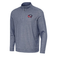 Columbus Blue Jackets Antigua Subtle Quarter-Zip Sweatshirt Heather Navy
