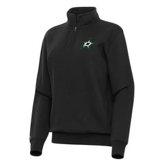 Dallas Stars Antigua Women's Victory Quarter-Zip Sweatshirt Black