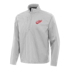 Detroit Red Wings Antigua Brisk Quarter-Zip Windbreaker Heather Gray