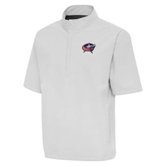 Columbus Blue Jackets Antigua Brisk Quarter-Zip Windbreaker Heather Gray