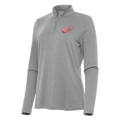 Detroit Red Wings Antigua Women's Reprocess Quarter-Zip Top Gray