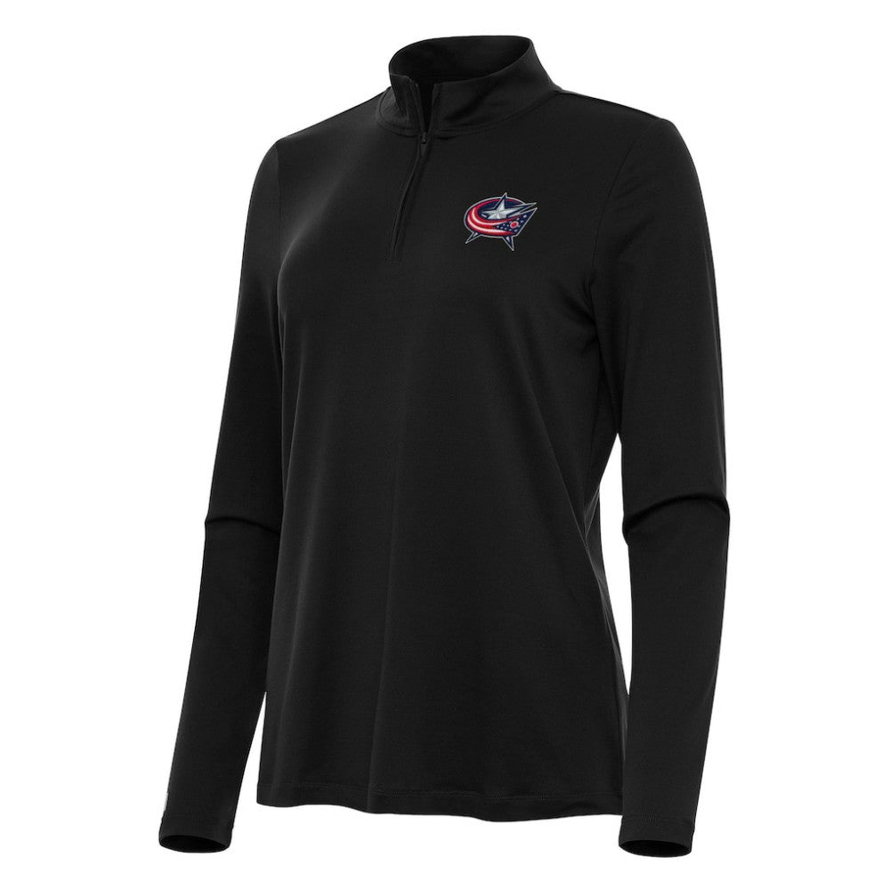Columbus Blue Jackets Antigua Women's Reprocess Quarter-Zip Top Black