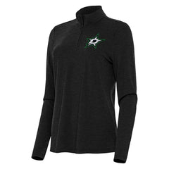 Dallas Stars Antigua Women's Bright Quarter-Zip Top Heather Black