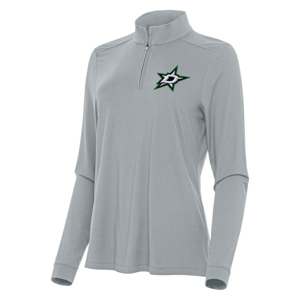 Dallas Stars Antigua Women's Intent Quarter-Zip Top Gray