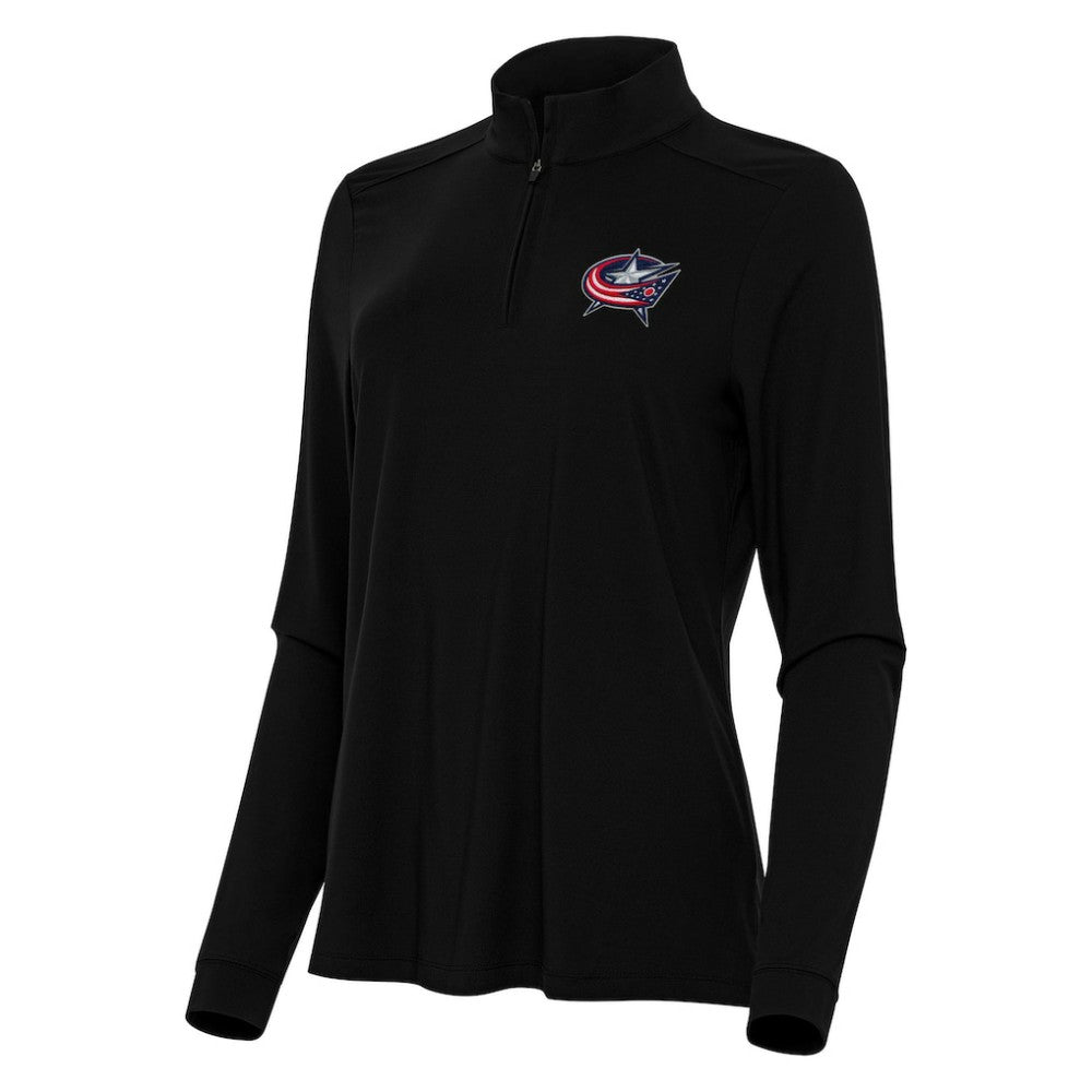 Columbus Blue Jackets Antigua Women's Intent Quarter-Zip Top Black