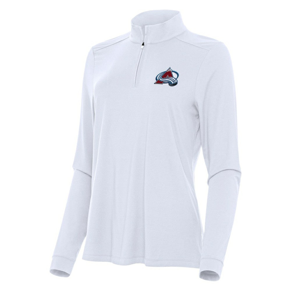 Colorado Avalanche Antigua Women's Intent Quarter-Zip Top White