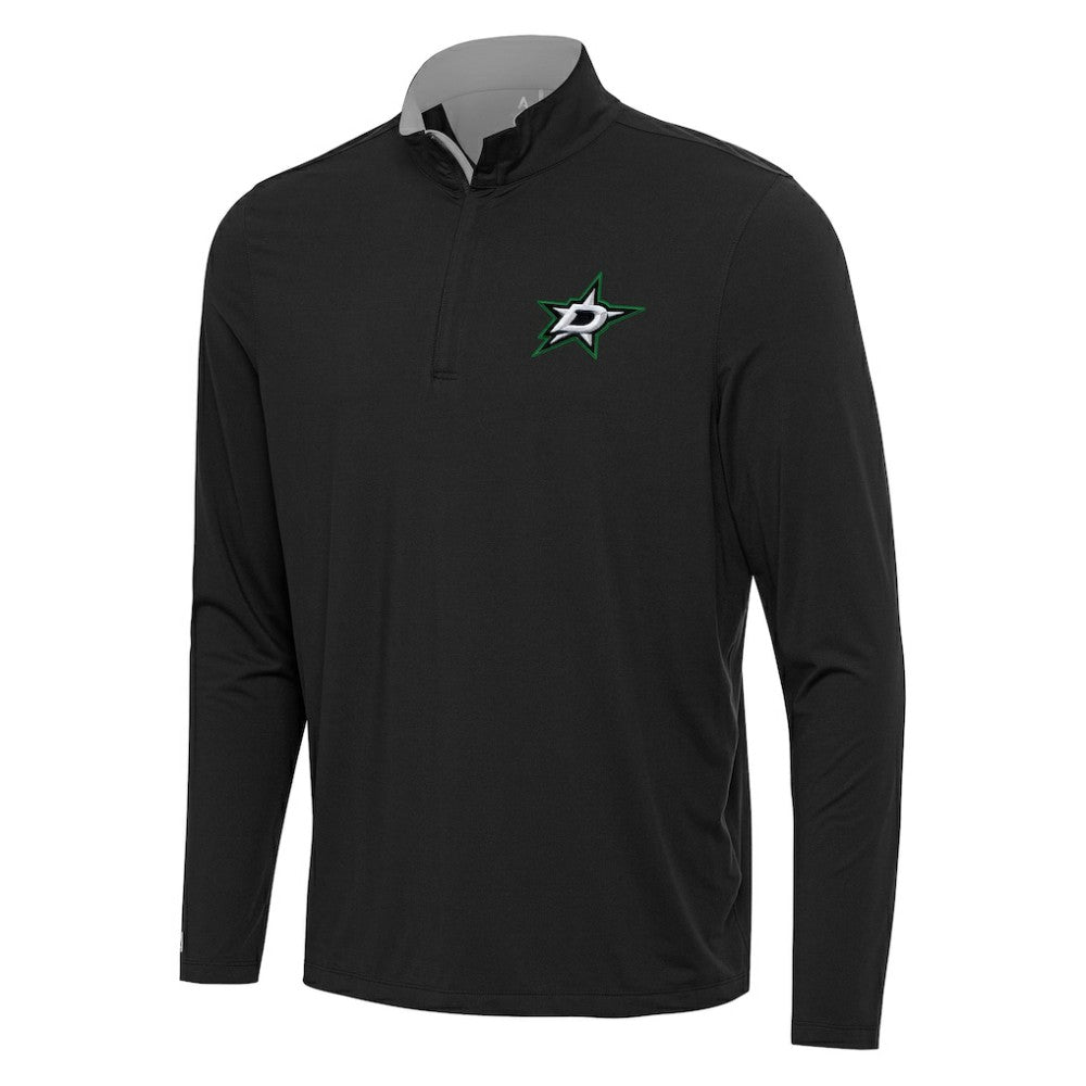 Dallas Stars Antigua Content Quarter-Zip Pullover Top Black/Gray