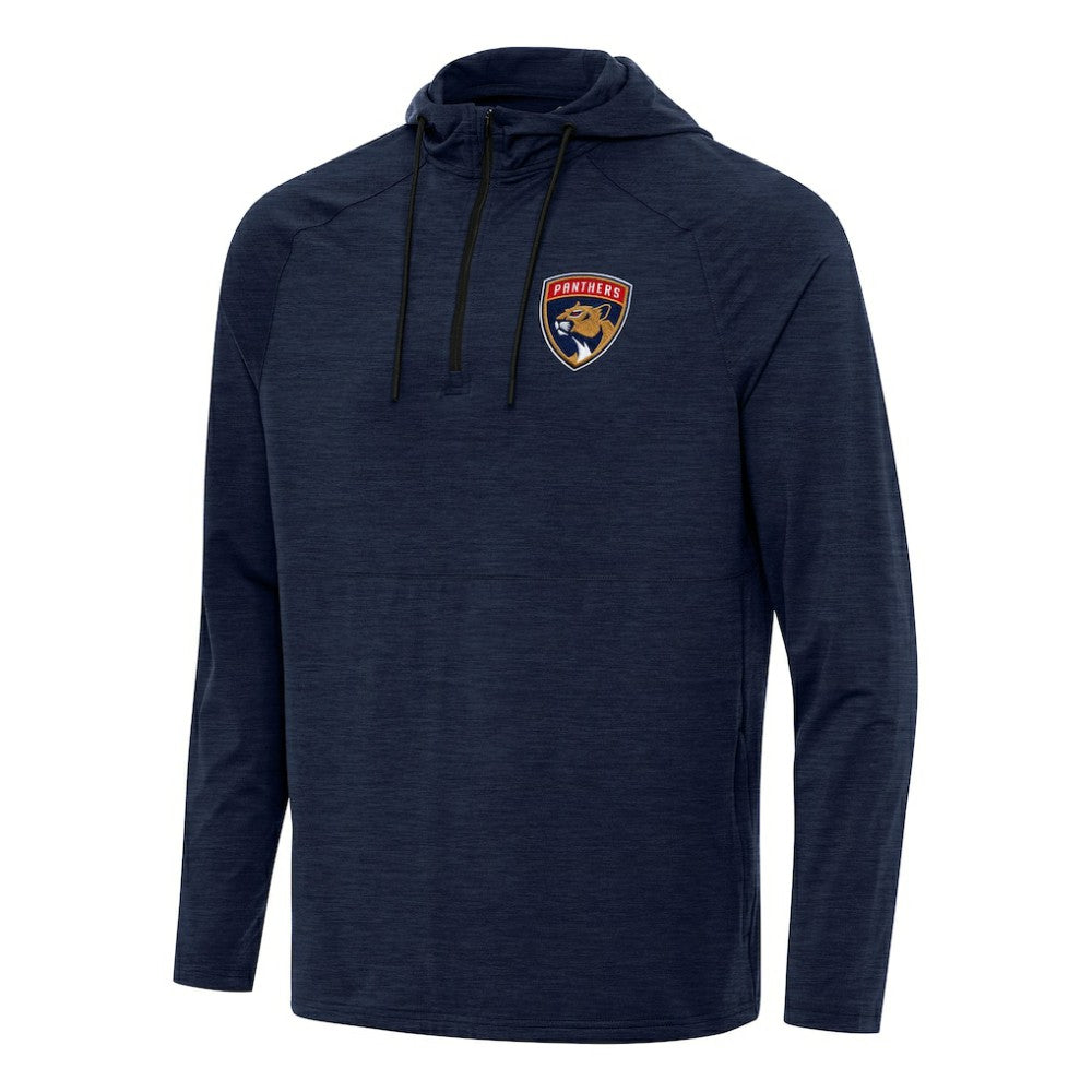 Florida Panthers Antigua Spikes Quarter-Zip Hoodie Heather Navy