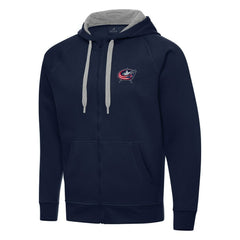 Columbus Blue Jackets Antigua Big & Tall Victory Full-Zip Hoodie Navy