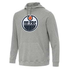 Edmonton Oilers Antigua Cloud Pullover Hoodie Heather Gray