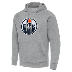 Edmonton Oilers Antigua Big & Tall Victory Pullover Hoodie Heather Gray