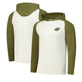Minnesota Wild Antigua Intrepid Sand Raglan Long Sleeve Hoodie T-Shirt Cream/Olive
