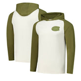 Montreal Canadiens Antigua Intrepid Sand Raglan Long Sleeve Hoodie T-Shirt Cream/Olive
