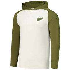 Detroit Red Wings Antigua Intrepid Sand Raglan Long Sleeve Hoodie T-Shirt Cream/Olive