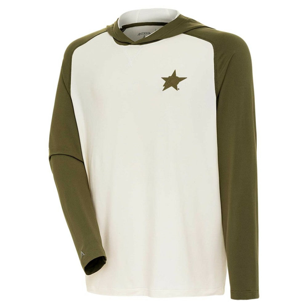 Dallas Stars Antigua Intrepid Sand Raglan Long Sleeve Hoodie T-Shirt Cream/Olive