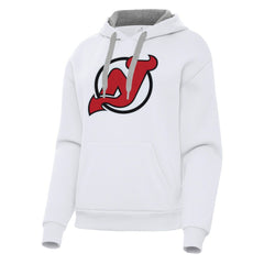 New Jersey Devils Antigua Women's Victory Pullover Hoodie White